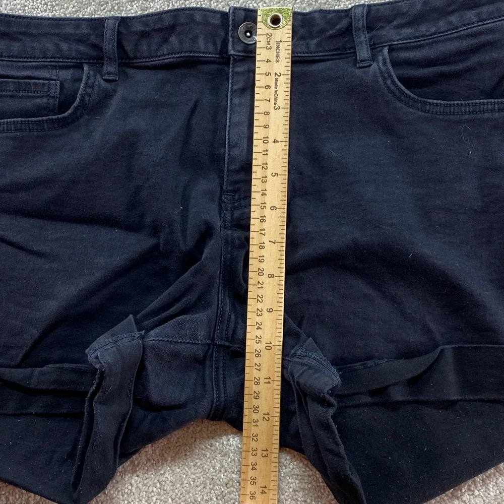 Vans Boyfriend Shorts Womens 13/31 Black Denim Rolled Hem Outdoor‎ Summer